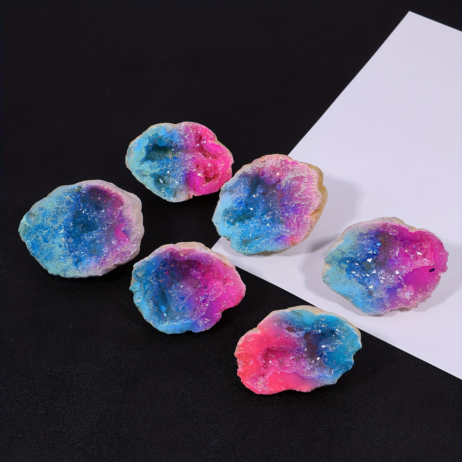 Pink Gemstone Cluster Healing Stone Ball Geode